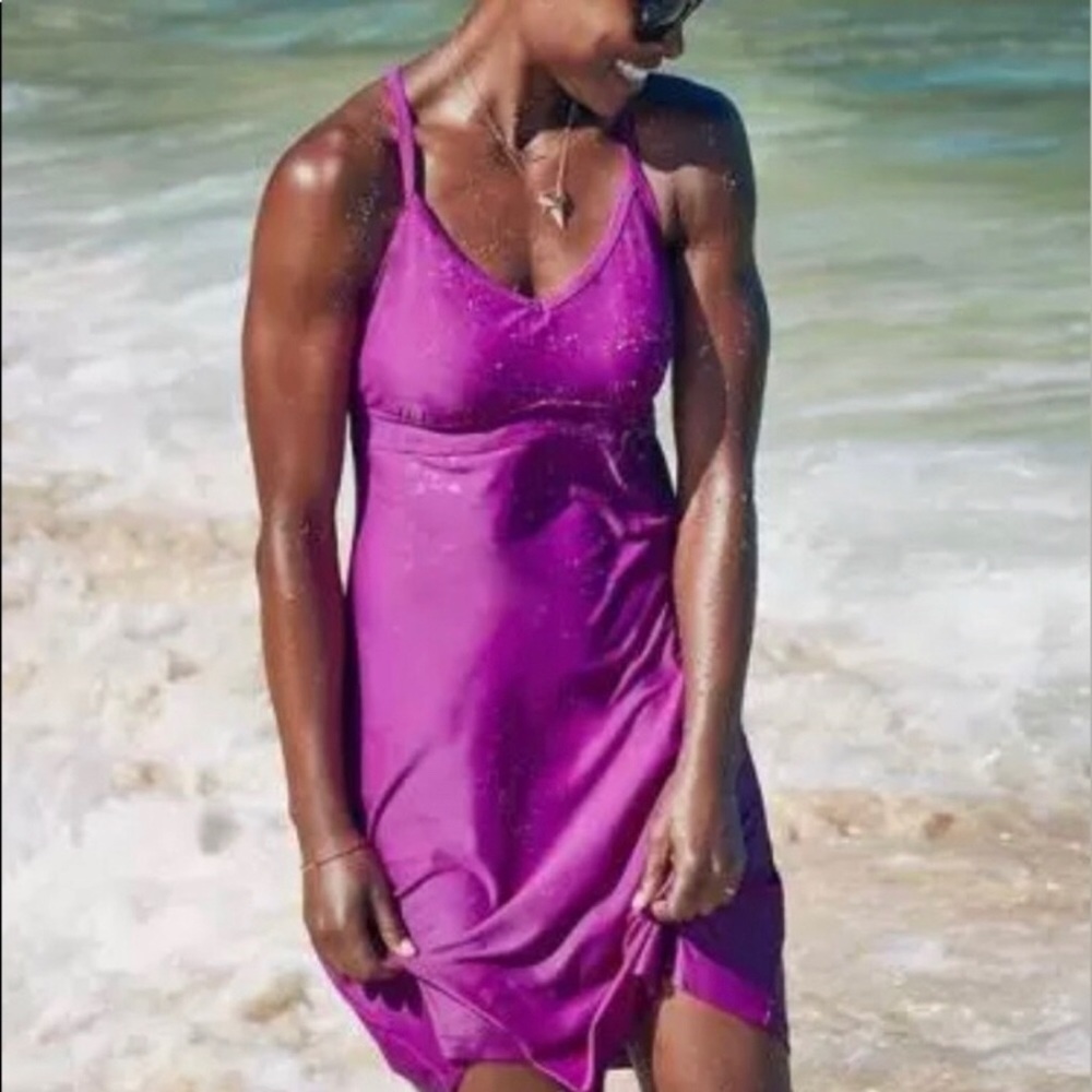 ATHLETA Shorebreak Swim Dress Jazzy Purple Size Medium - Picture 2 of 8